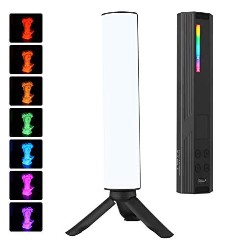 RGB LED Video Light 2500k ~ 9000k Handy Light Stick Photography Light con 20 Efectos de Iluminación y Batería Incorporada de 3000mah Pequeña Lámpara Foto Portátil Pequeña para Videocámara DSLR