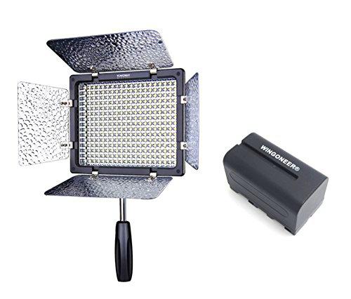 Yongnuo YN-300III YN300 III Pro vídeo LED 3200K - 5500K Luz para Canon Nikon DSLR DV de la cámara y videocámara con WINGONEER NP-F770 batería y cargador de batería