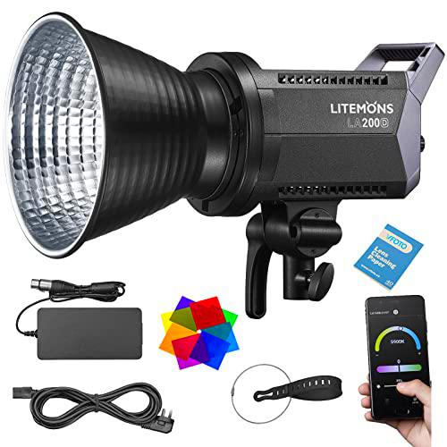 Godox Litemons LA200D - Luz de fotografía LED a Temperatura Bicolor 5600K CRI 96 TLCI 97 aplicación móvil con Control inalámbrico (Salida Continue Bowens Mount Studio Light (Godox LA200D)