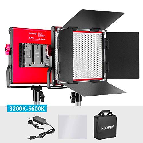 Neewer Bi-color Luz LED Video Metal Professional para Estudio YouTube Fotografía Producto Filmación Marco Durable 660 Bombillas Regulable con Soporte U Barndoor 3200-5600K CRI 96+