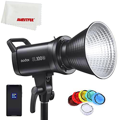 Godox SL100Bi 100W 2800-6500K 100W White/Yellow Dual Color Temperature Version LCD Panel LED Video Light Continuous Output Bowens Mount Studio Light (Godox SL100Bi)