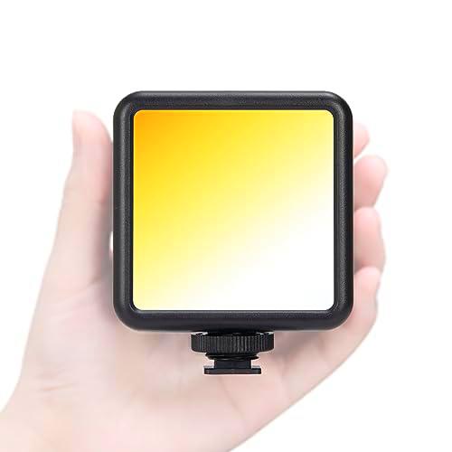 TARION Luz de vídeo LED para cámara - Mini videocámara Iluminación de Dos Colores en la cámara Luces de vídeo Regulable 2500-7000K 1800mAh Luz de vlogging Recargable LPL-01