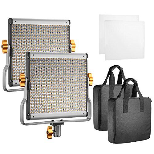 Neewer 2-Pack LED Luz Vídeo Bicolor Regulable con Soporte U Kit