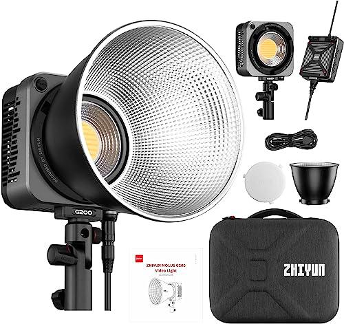 Zhiyun Luz de vídeo LED MOLUS G200 COB 200W Bowens Mount Luz de Salida Continua,Bi-Color 2700K-6500K,Luminosidad máxima 61500Lux con Reflector ZHIYUN,ZY Vega App Control para Fotografía de vídeo