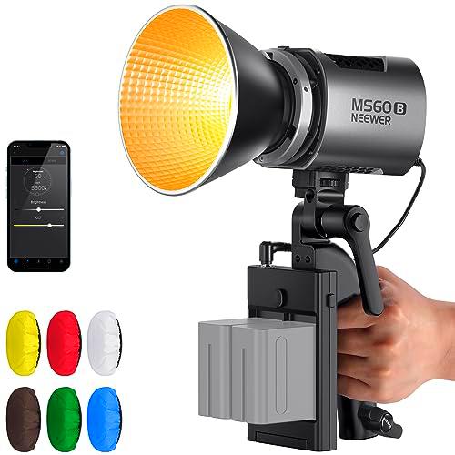 NEEWER MS60B Luz de Vídeo con Kit de 6 Difusores de Color