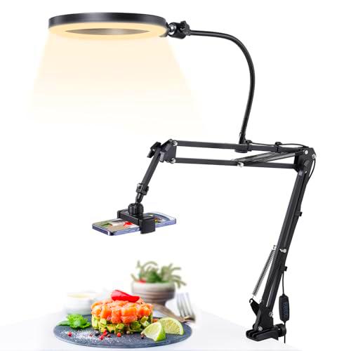 Aro de Luz con Soporte Mesa, ULANZI 10" Anillo de Luz con Brazo Movil