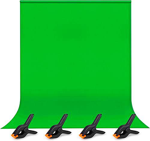 Fondo Verde Fotográfico 2 x 3M, Tela Verde + 4 PCS Pinzas Fotografia