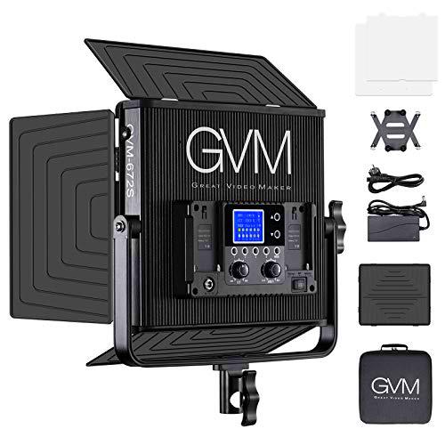 GVM LED Lámpara de Vídeo CRI97+ 20.000 Lux/0,5 m 672S LED Fotolicht Panel Bicolor 3200K-5600K LED luz de Estudio Para YouTube