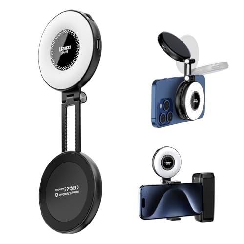 ULANZI Anillo Magnético Luz Teléfono Móvil, Selfie Luz Teléfono Móvil 3 con Temperaturas de Color 2500k-8500k CRI95