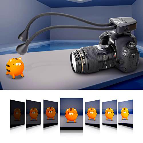 JJC Macro Brazo de Luz, Luz LED para Cámara con Batería Recargable Incorporada