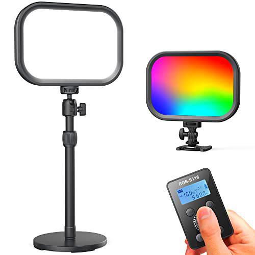 RALENO Luz de transmisión RGB de 15 W, luz de batería integrada con Control Remoto 1%-100% y Temperatura de Color de 2500-8500 K