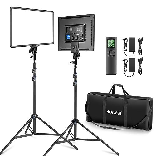 NEEWER Kit de Iluminación de Panel de Luz Video LED de 18" con Control Remoto