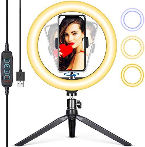 Ventdest Luz de Anillo LED, 10.2" Aro de Luz fotografia de Escritorio