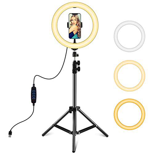 Anillo luminoso LED Trípodes SELFIE Luz TIK TOK RING LIGHT 10" 26 cm teléfono fotografía SMARTPHONE trípode 12V
