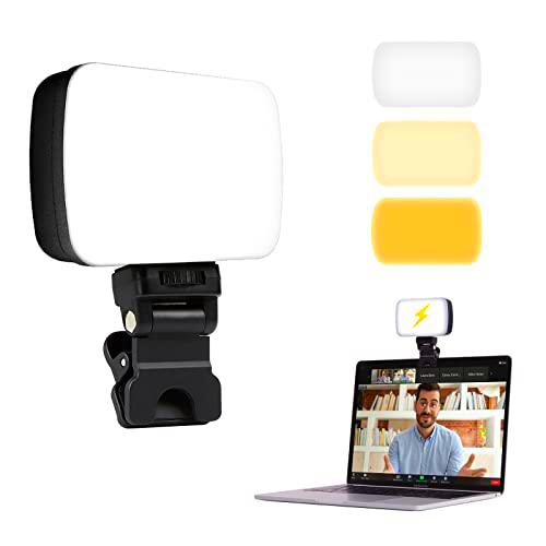 Luz de videoconferencia recargable, kit de iluminación de videoconferencia con clip