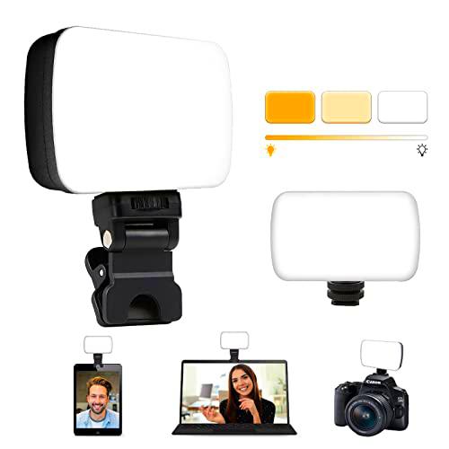 Kit de iluminación de videoconferencia recargable, iluminación portátil ajustable con clip