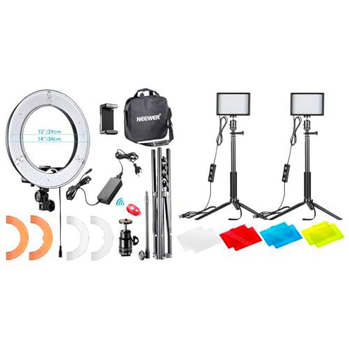 NEEWER RL-12 Anillo de Luz LED 14" Exterior/12 en El Centro con Soporte de Luz