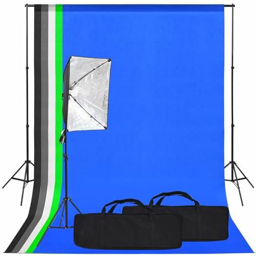 Kit de Estudio fotográfico con softbox y Fondo, LAPOOH Estudio Fotográfico