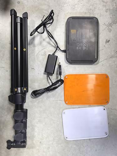 NEEWER Básico Kit Iluminación Panel Luz Vídeo LED, Paquete de 2 Luz Estudio Portátil Regulables Bicolor con Soportes y Filtros