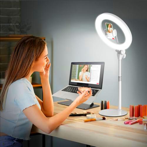 Evershop Anillo de luz de 10,5 pulgadas con trípode y soporte para teléfono móvil