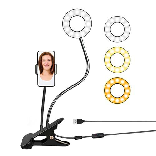 A2ZWORLD, Soporte de pinza anillo led 10W 3 modos de luz