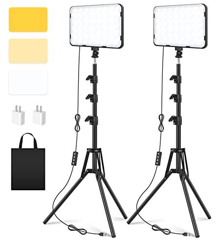 Unicucp 2 Paquete Focos Fotografia LED con Soporte de Trípode 160cm