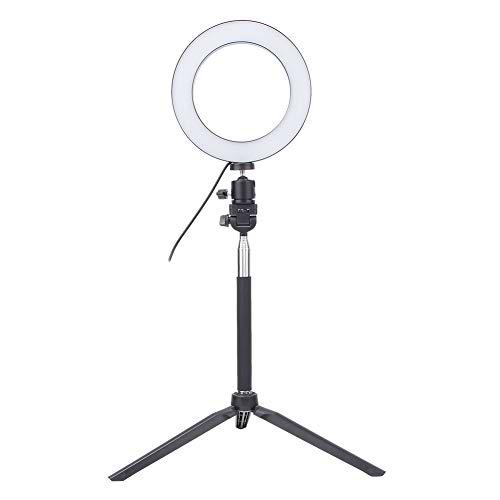 Luz de Relleno para Fotografía LED de 6 Pulgadas, KIMISS Anillo de Luz Trípode Fotografía USB Anillo de Luz para Selfie Luces de Estudio Portátiles Luz de Relleno LED + Trípode