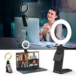Evershop Anillo de luz para ordenador portátil, videoconferencia con clip