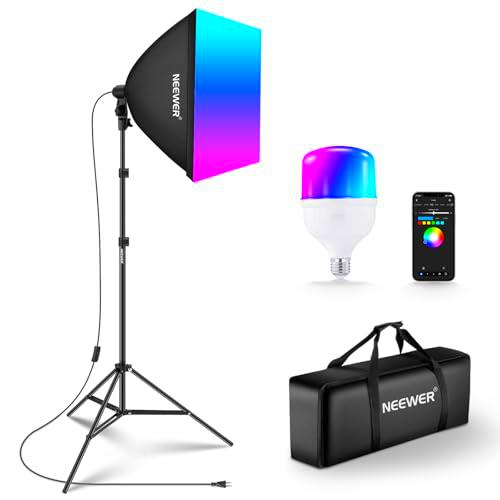 NEEWER RGB Softbox Kit de Luz con App Control y 9 Modos de Efectos