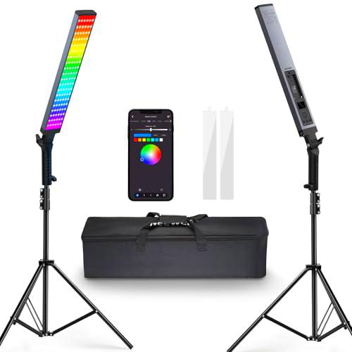 NEEWER Fotografía Barra Luz RGB Kit, Paquete de 2 Luz Tubo Video LED con Soporte