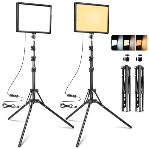 Ci-Fotto Luz LED Foto Video 2-Pack, Luz LED Continua USB Bicolor 2800-6500K Regulable
