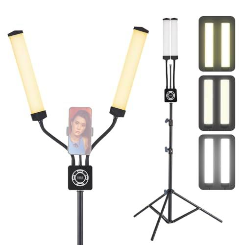 Andoer Juego de Luces LED de 50W, 3200K-5600K de Doble Brazo de Relleno LED