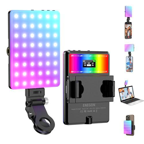 ENEGON Luz Selfie RGB, Luz De Video RGB 360º Color Completo con 24 Efectos