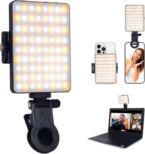 VKH Luz para selfie con clip, 72 LED de luz de vídeo