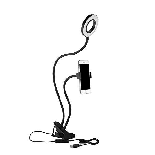 Anillo de Luz LED Selfie, Soporte de Mesa de Brazo Largo de 360 ​​º Luz de Relleno LED