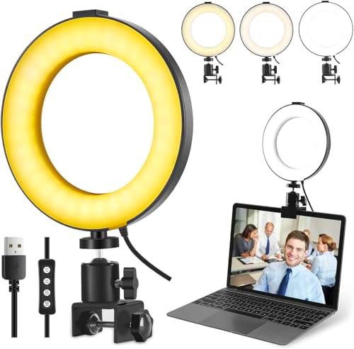 Kit de iluminación de videoconferencia, anillo de clip para monitor portátil