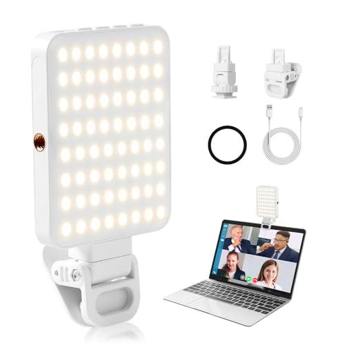 AiQInu Luz de Video 128 LED Profesional, 3000-6500K Luz para Movil Ajustada 2000mAh Recargable CRI 95+ 3 Modos Luz Portátil para Phone