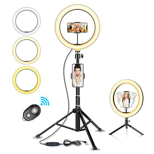 Aro de Luz con Trípode, Aro de luz LED 10¨ 25cm, 12W