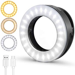 ELEGIANT Anillo de Luz LED Fotografia Selfie, Aro de Luz Maquillaje con 4 Modos de Colores