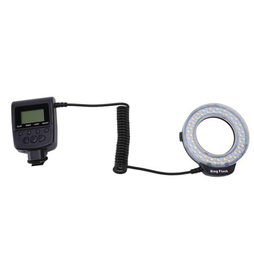 Macro LED Anillo Flash, 3000k-15000k 48LED Macro Anillo Luz Flash Anillo de Luz LED con Temperatura de Color Ajustable con Pantalla LCD