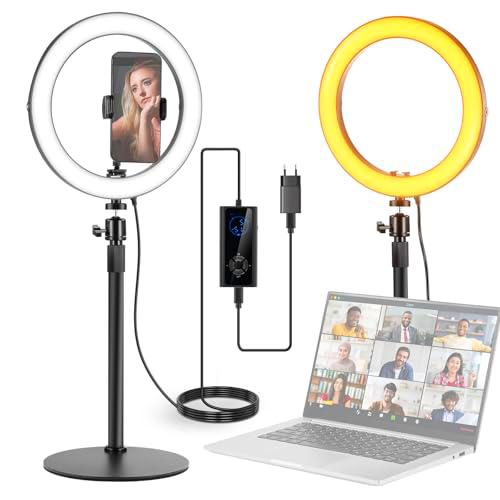 NEEWER 10" 20W Aro Luz LED con Soporte Teléfono Escritorio para iPhone Portátil