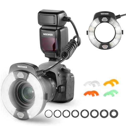 NEEWER RF1-C Marco Aro Flash Compatible con Canon, 76Ws GN15 5600K E-TTL Aro Flash Iluminación