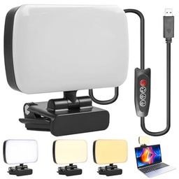 Luz para selfie con clip, 120 LED, luz de vídeo, 3000-6500 K