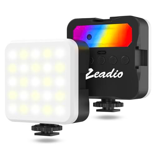 Zeadio Luz LED para Cámara - 800LM, Temperatura de Color Ajustable 3000K-7000K