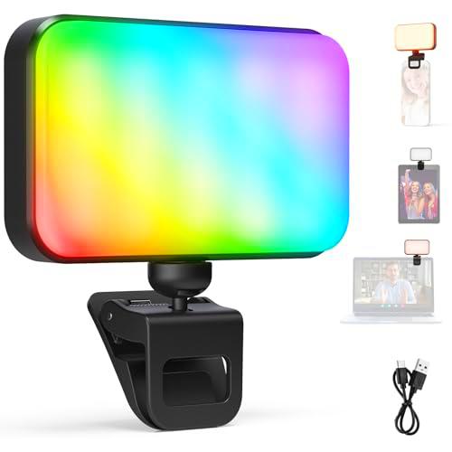 NEEWER VERSIÓN BÁSICA Luz LED RGB Selfies, 91 LED Clip on Teléfono Luz Relleno Compatible con iPhone