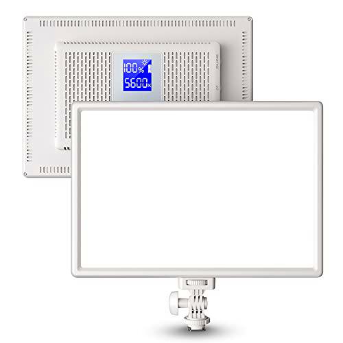 RALENO Luz de Video LED, batería incorporada de 4000 mAh * 2 3200-5600K CRI95+ de Ajuste de Brillo en la luz de la cámara