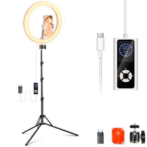 NEEWER RH12B Pro 12" 30W Aro Luz LED con 71" Trípode Compatible con iPhone