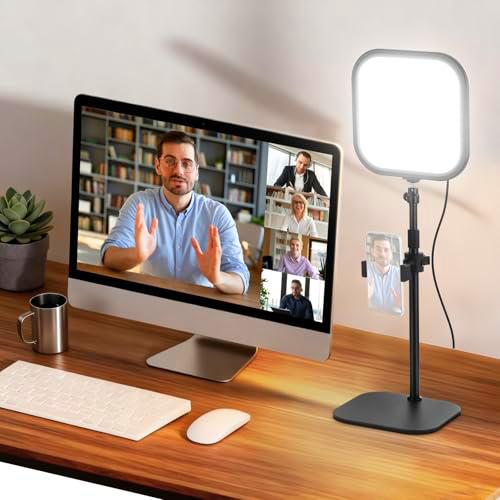 NEEWER Basics 2 Pack 10.8&quot; Luz Video Conferencia Foco con Soporte/Soporte Móvil,15W Bi Color Edge Lit Full Screen Desk Light CRI95+ para Ordenador Portátil Webcam Zoom Calls Streaming Grabación, L220