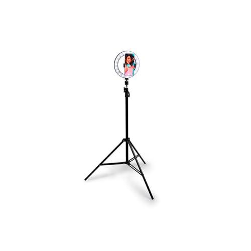 Zarivy Anillo de luz con trípode ajustable, 3 temperaturas de luz y 10 niveles de brillo