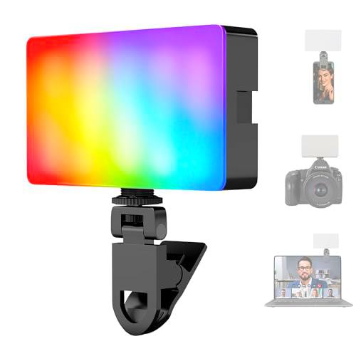NiceVeedi Luz de Video RGB, 2700K-6500K LED Luz para Selfies con Clip